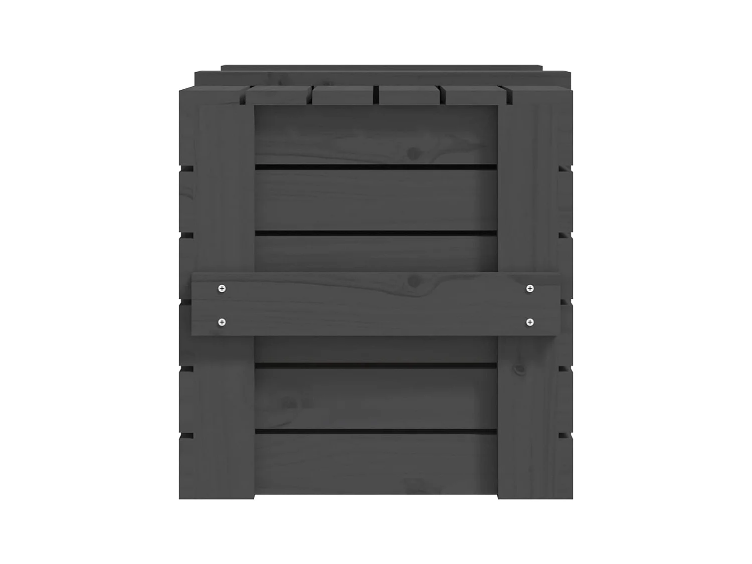 Boîte de rangement Gris 58x40,5x42 cm Bois massif de pin