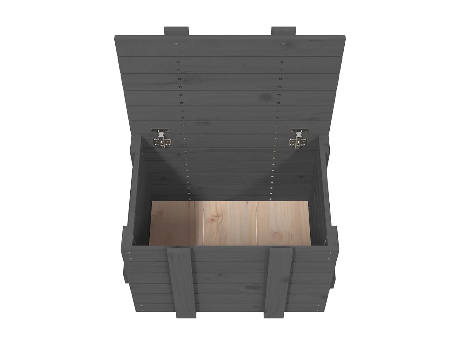 Boîte de rangement Gris 58x40,5x42 cm Bois massif de pin