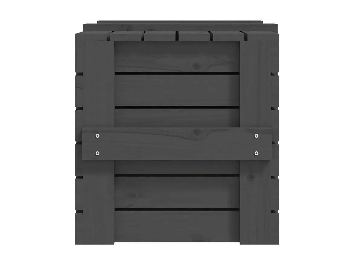 Boîte de rangement Gris 58x40,5x42 cm Bois massif de pin