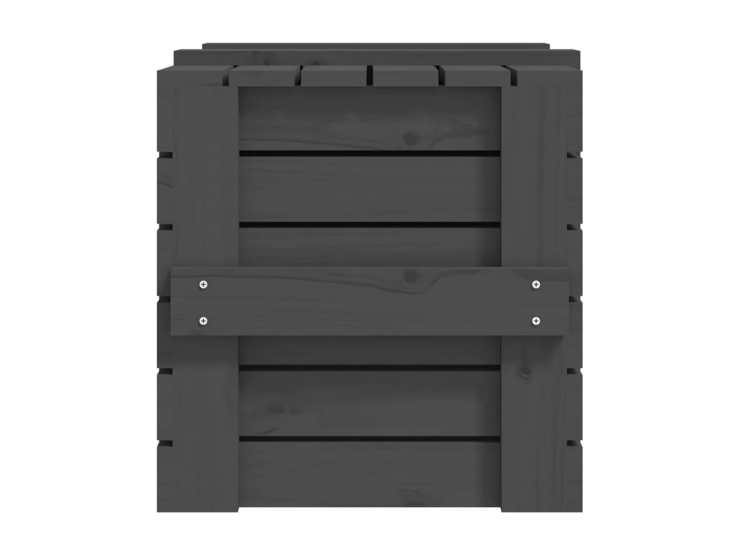 Boîte de rangement Gris 58x40,5x42 cm Bois massif de pin