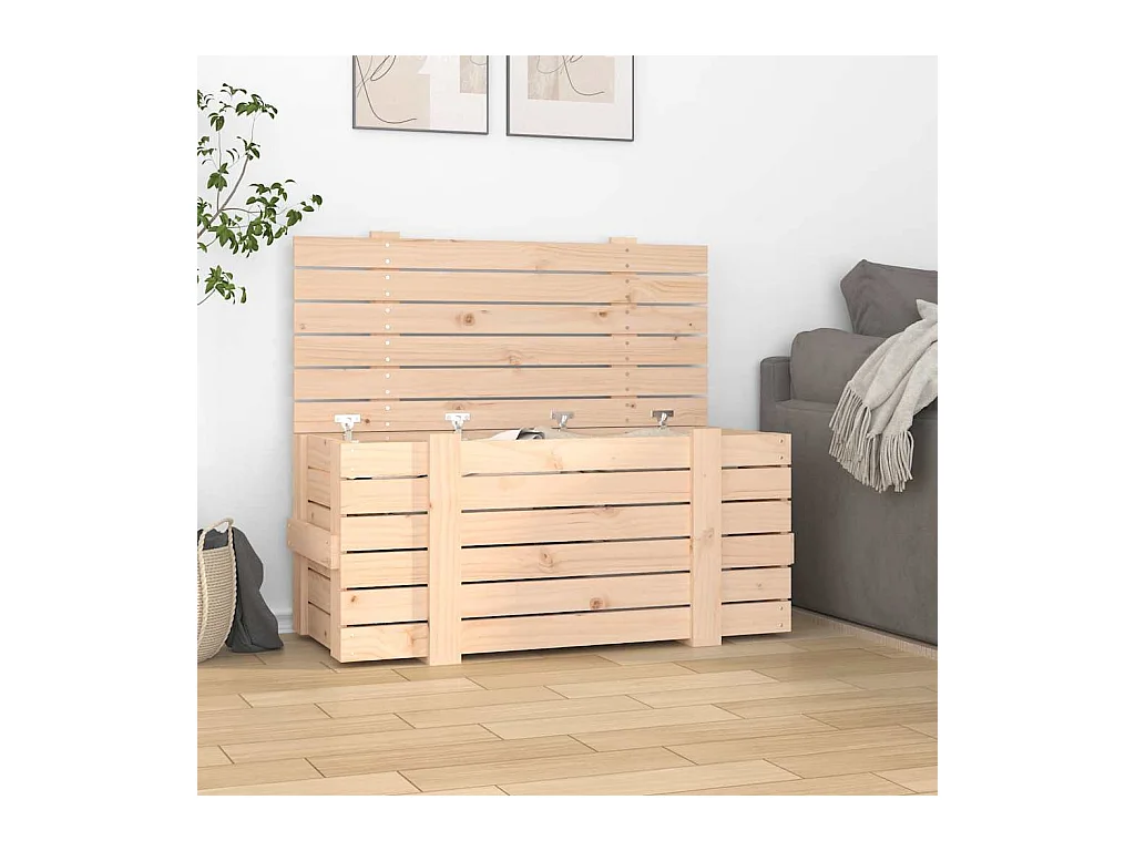 Boîte de rangement 91x40,5x42 cm Bois massif de pin