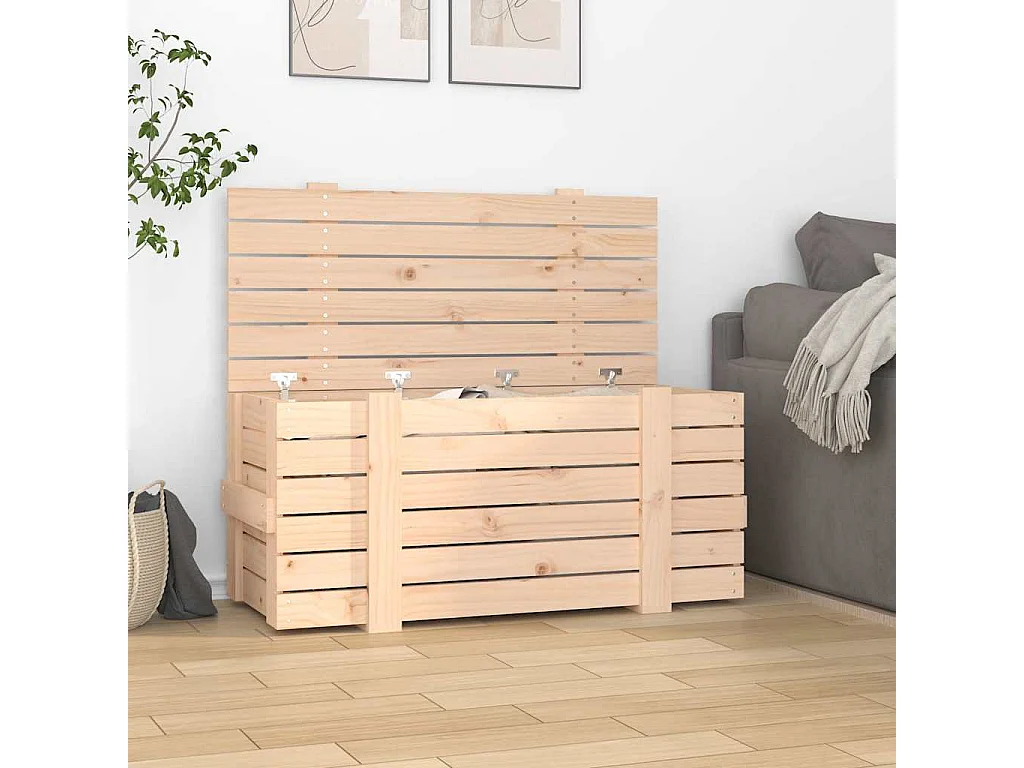 Boîte de rangement 91x40,5x42 cm Bois massif de pin