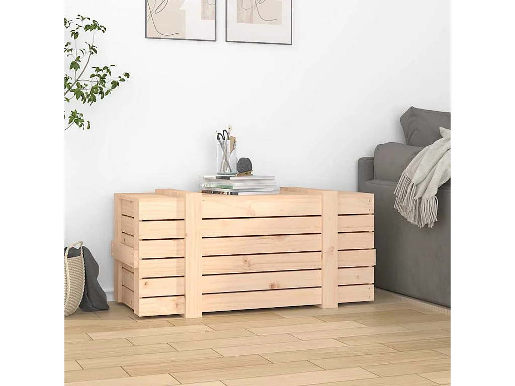 Boîte de rangement 91x40,5x42 cm Bois massif de pin