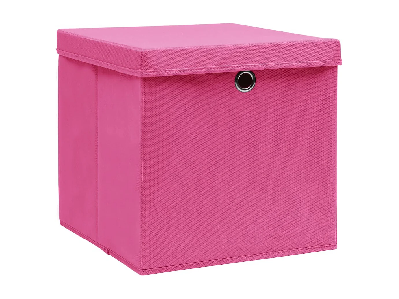 Cajas de almacenaje con tapa 4 uds 28x28x28 cm Rosa
