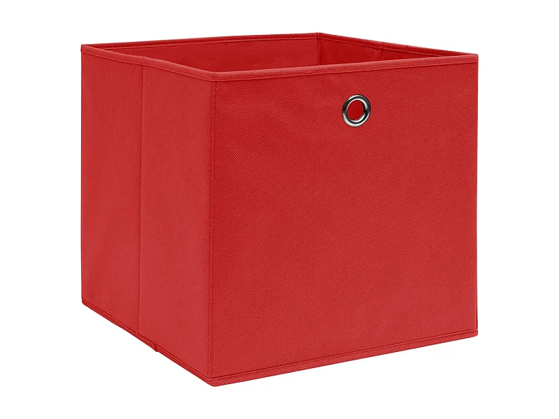 Boîtes de rangement 4 pcs Tissu intissé 28x28x28 cm Rouge