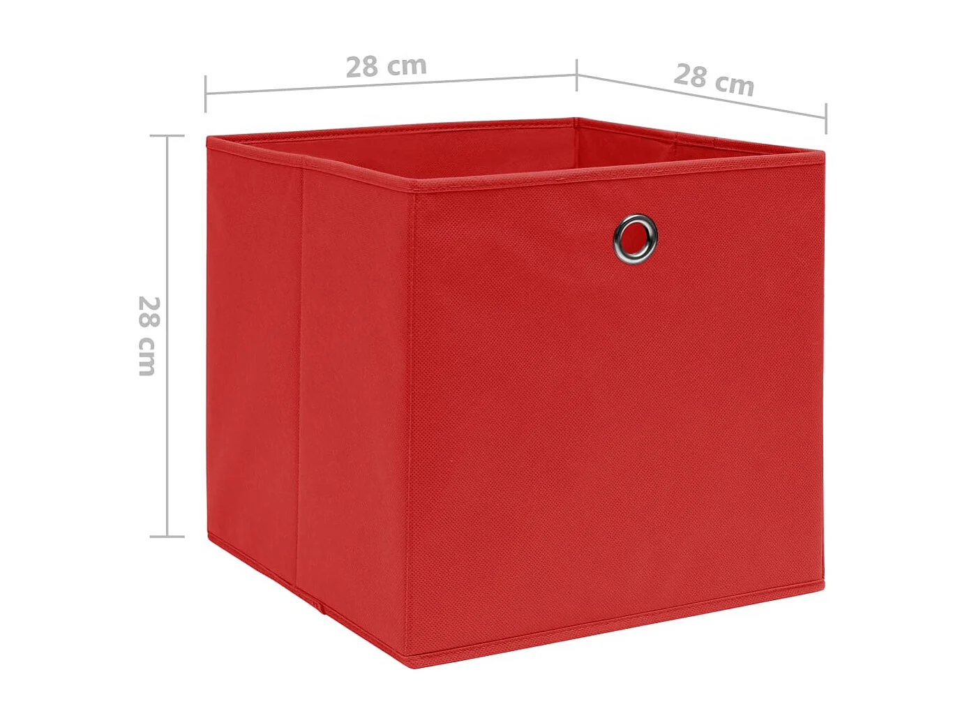 Boîtes de rangement 4 pcs Tissu intissé 28x28x28 cm Rouge