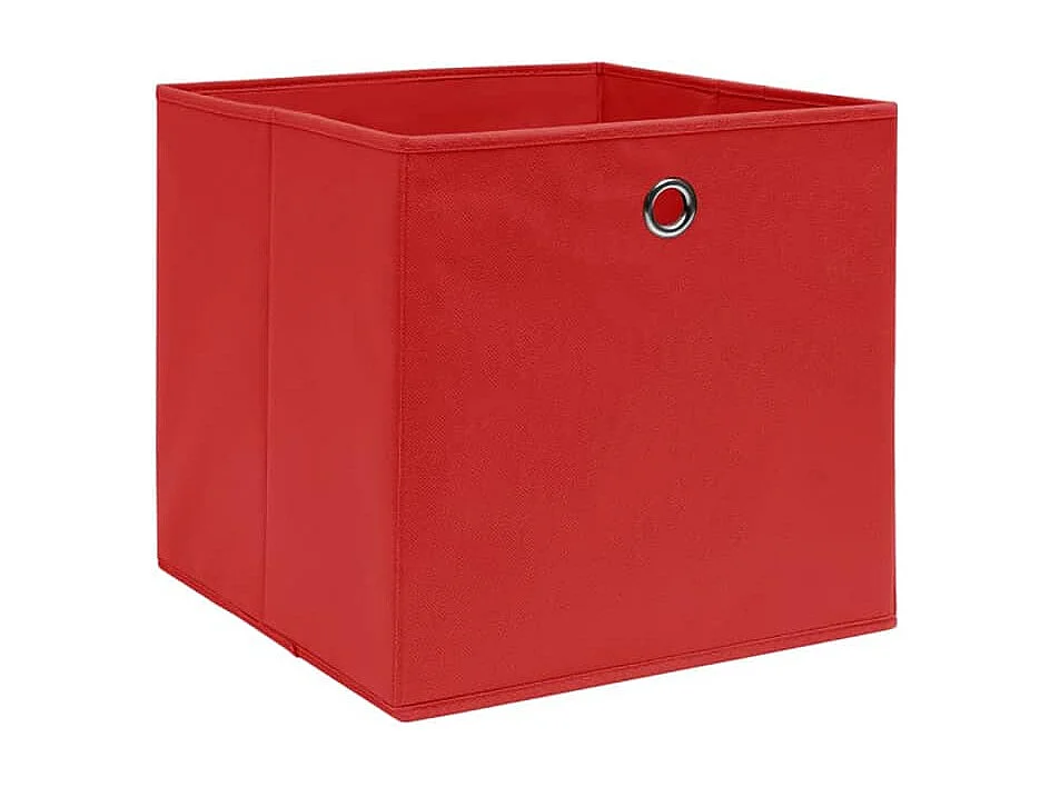 Boîtes de rangement 4 pcs Tissu intissé 28x28x28 cm Rouge