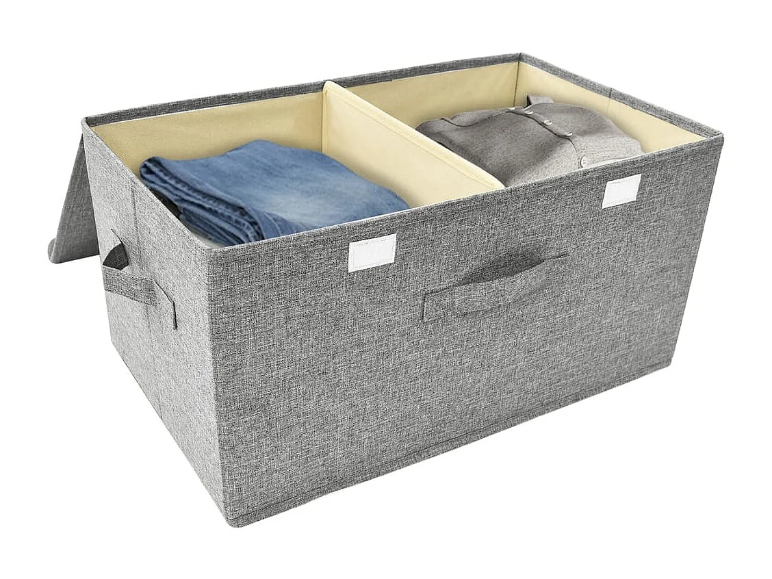 Boîte de rangement Tissu 50x30x25 cm Gris