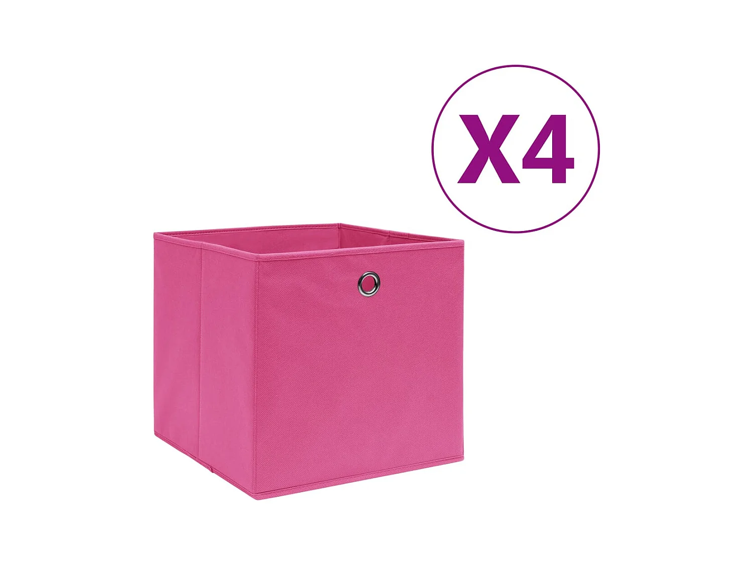 Boîtes de rangement 4 pcs Tissu intissé 28x28x28 cm Rose