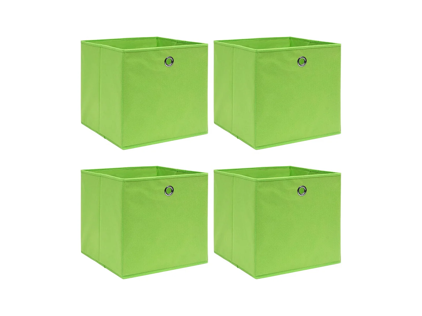 Boîtes de rangement 4 pcs Vert 32x32x32 cm Tissu