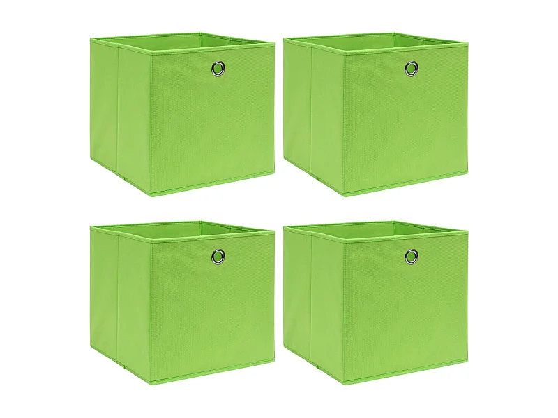 Aufbewahrungsboxen 4 Stück Grün 32x32x32 cm Stoff