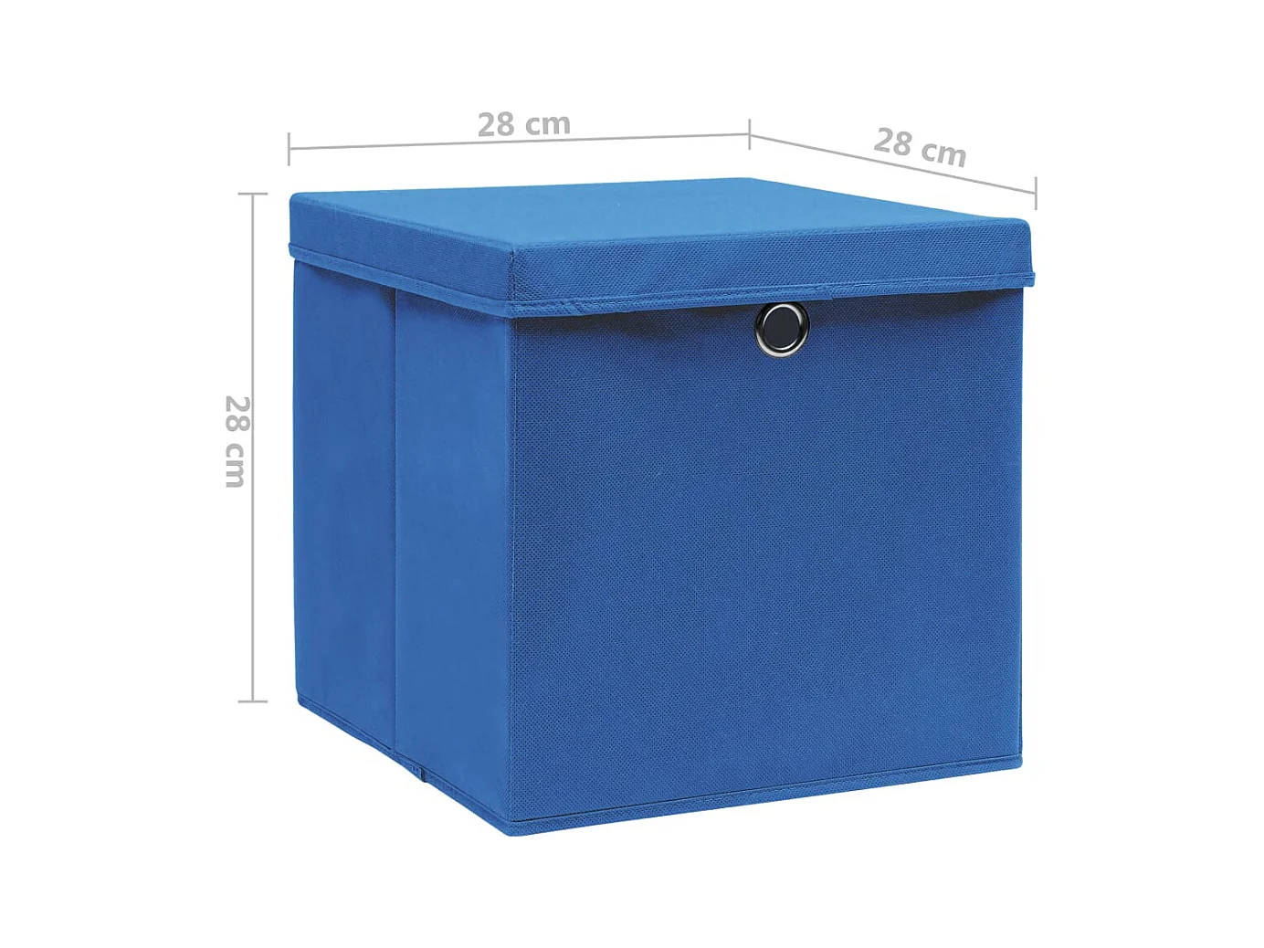 Cajas de almacenaje con tapa 4 uds 28x28x28 cm Azul