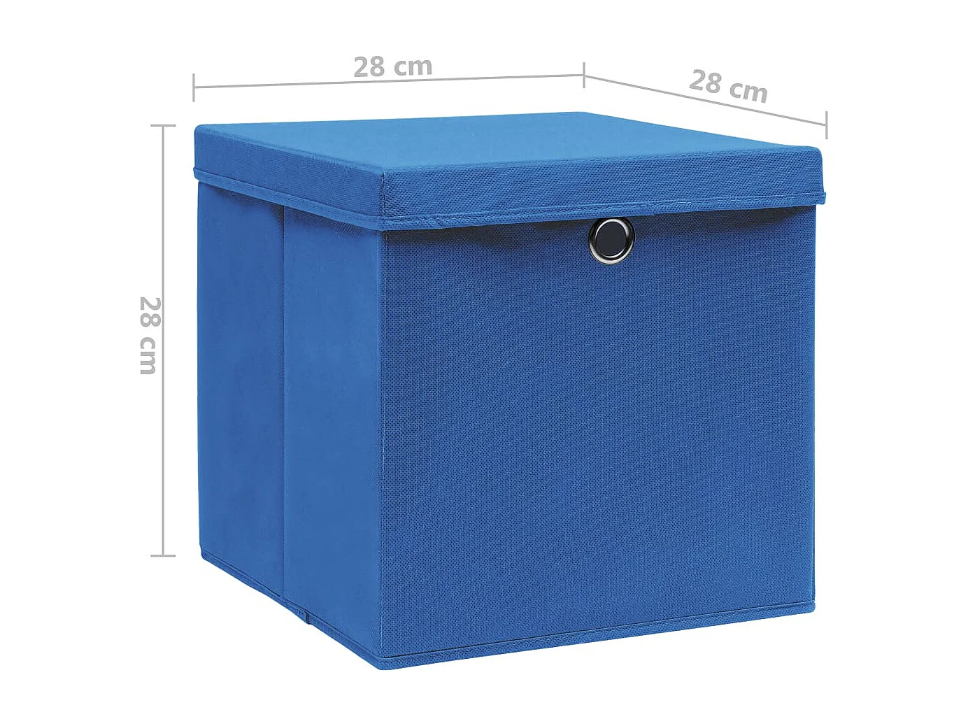 Boîtes de rangement avec couvercles 4 pcs 28x28x28 cm Bleu