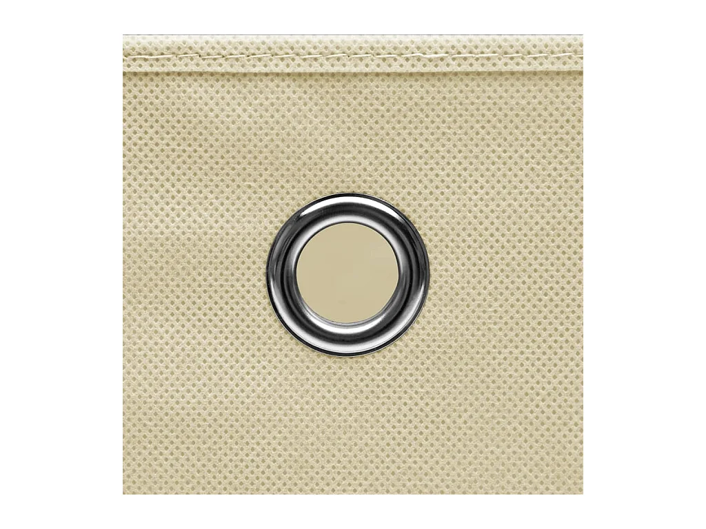 Cajas de almacenaje con tapa 10 uds Crema 32x32x32 cm Tela