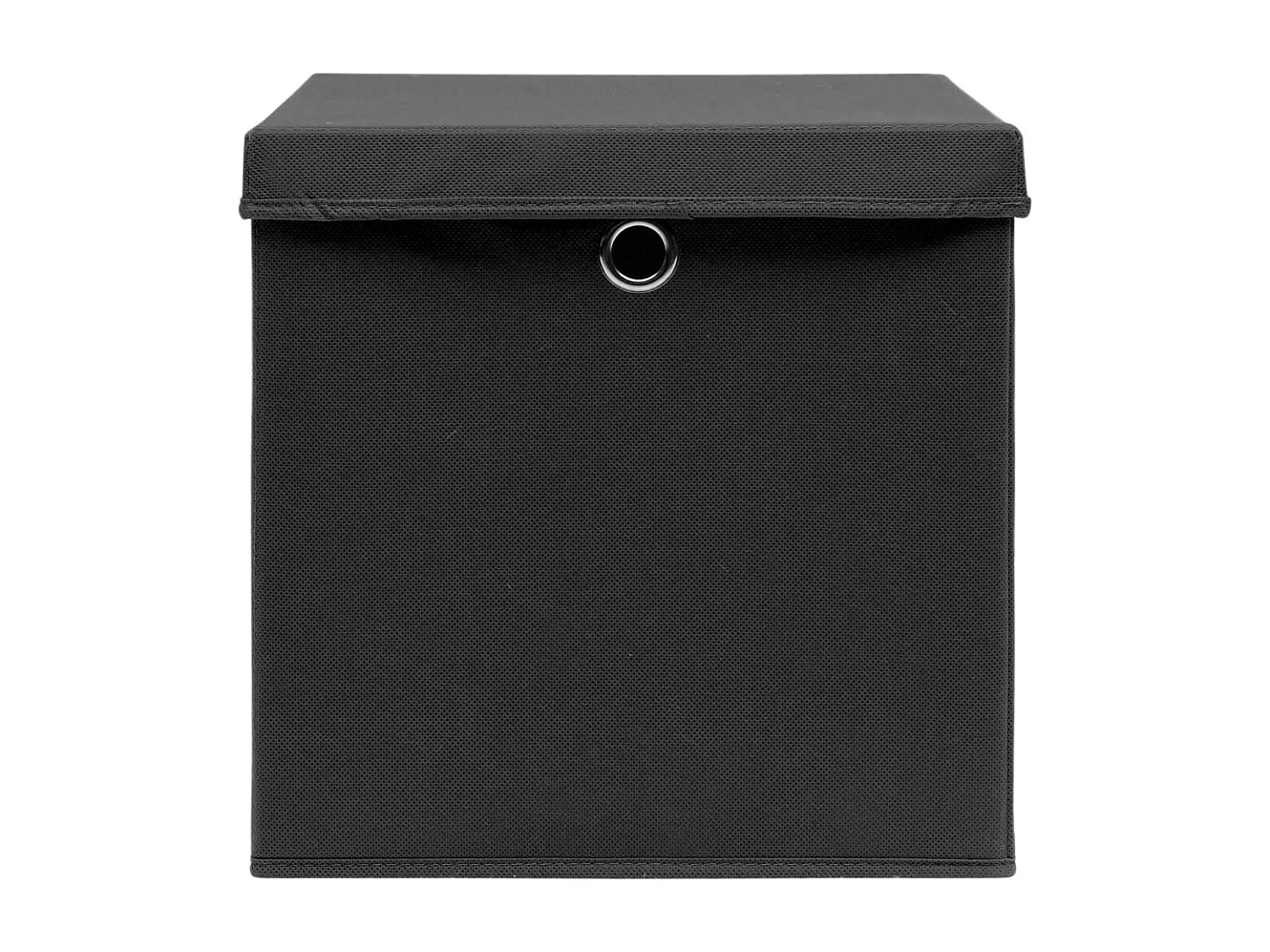 Scatole portaoggetti con coperchio 10 pezzi 28x28x28 cm Nero