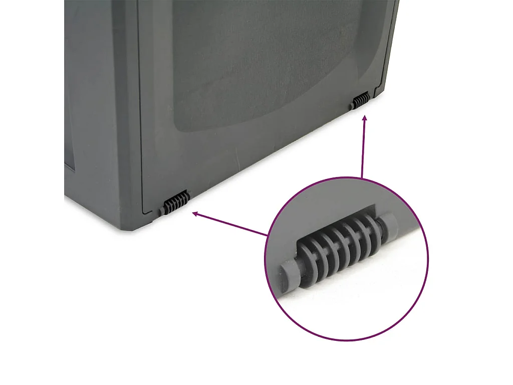 Zwarte opbergdoos 118x53x57 cm Polypropyleen