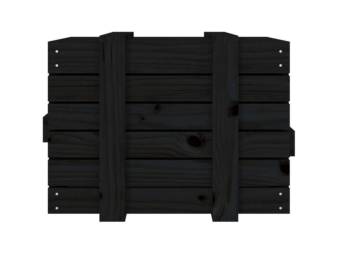 Boîte de rangement Noir 58x40,5x42 cm Bois massif de pin