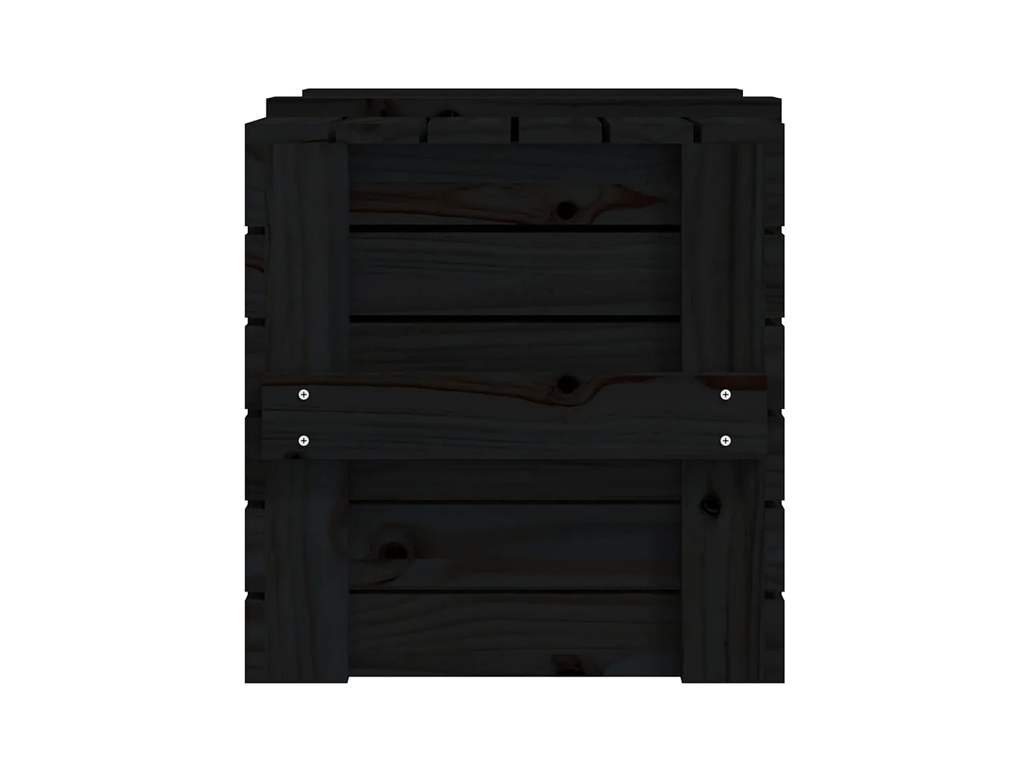 Boîte de rangement Noir 58x40,5x42 cm Bois massif de pin