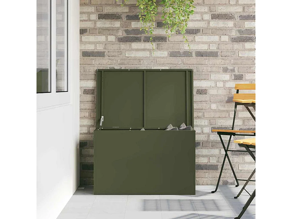 Boîte de Rangement Extérieure Vert olive 80 x 50.5 x 50 cm