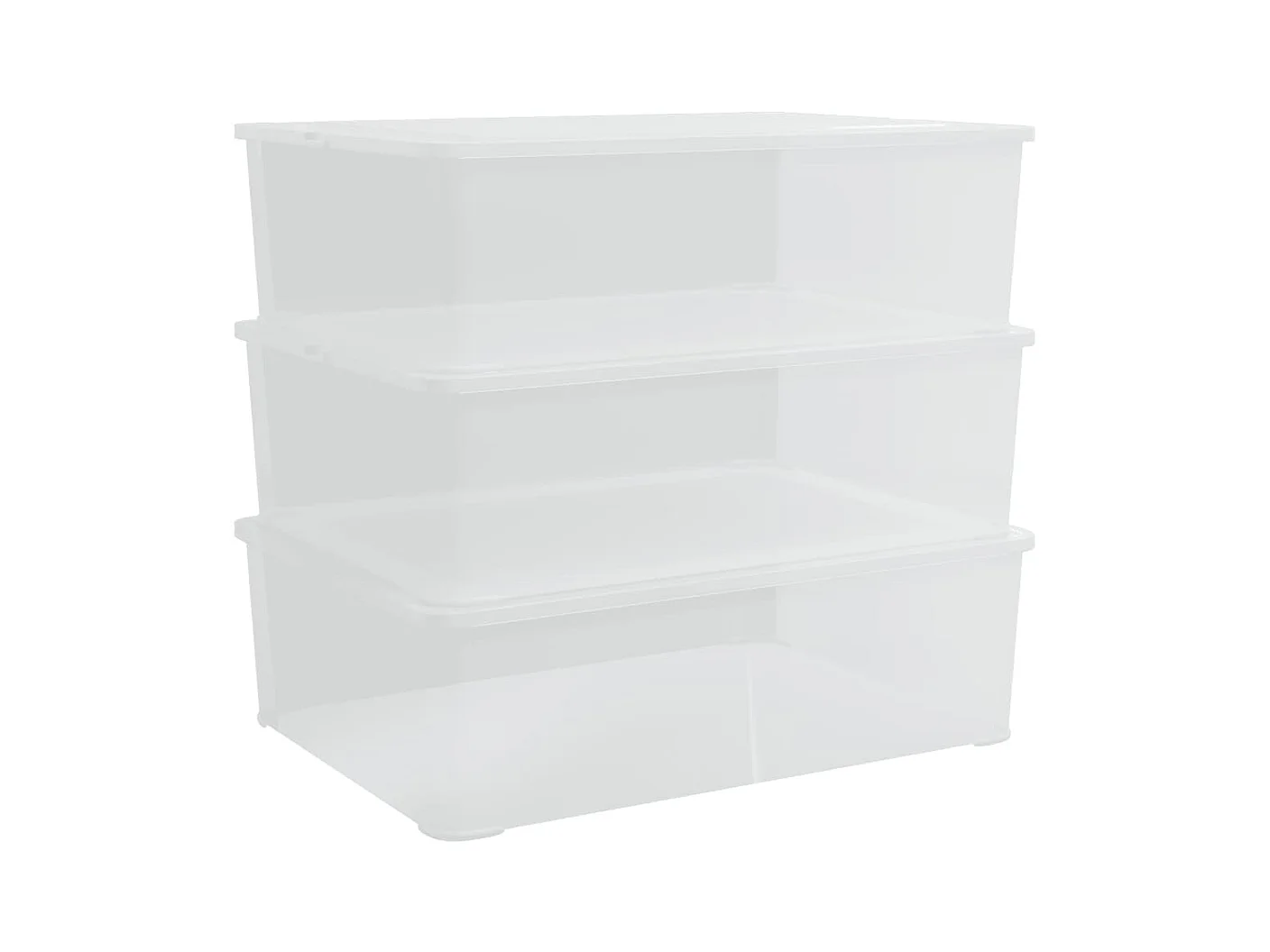 Boîtes de rangement en plastique 3 pcs 25 L empilables