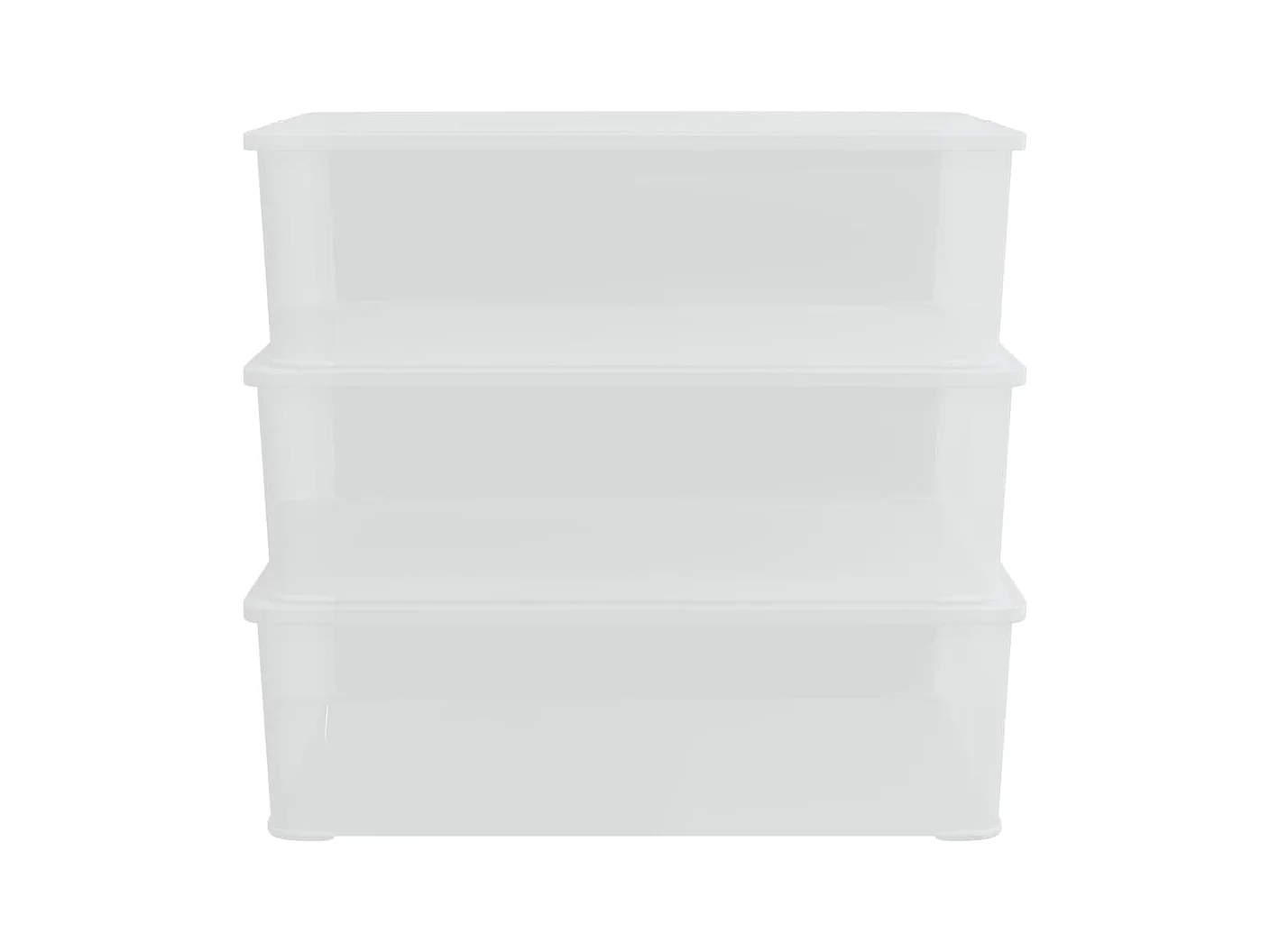 Boîtes de rangement en plastique 3 pcs 25 L empilables