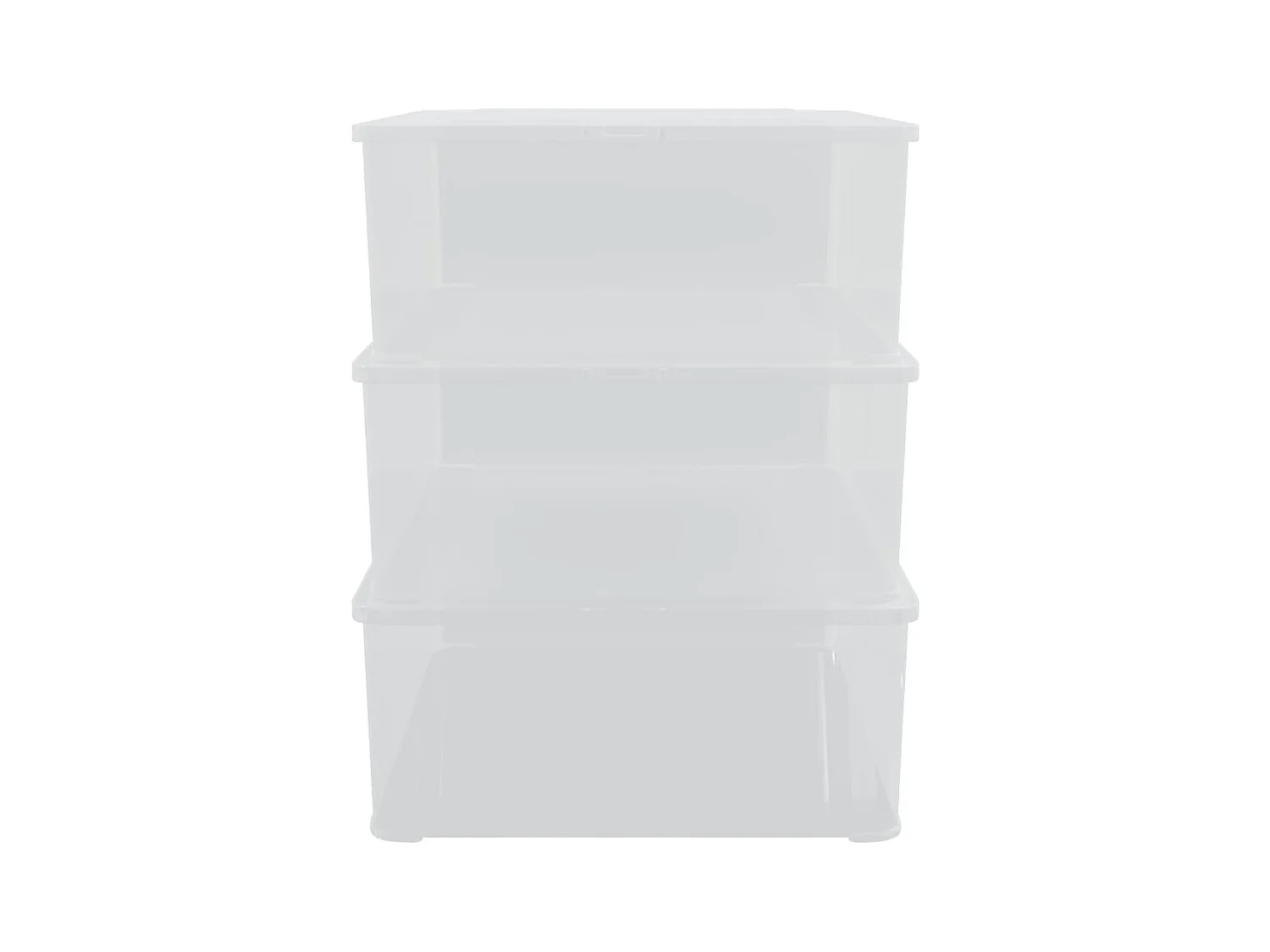 Boîtes de rangement en plastique 3 pcs 25 L empilables
