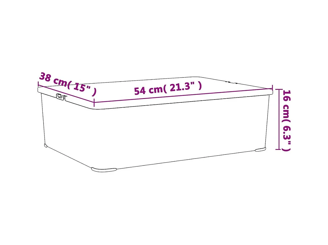 Boîtes de rangement en plastique 3 pcs 25 L empilables
