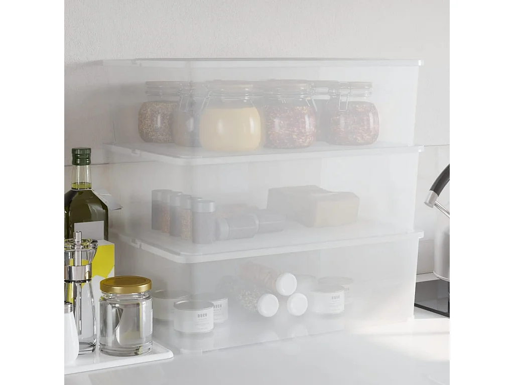 Scatole portaoggetti in plastica 3 pezzi 25 L impilabili