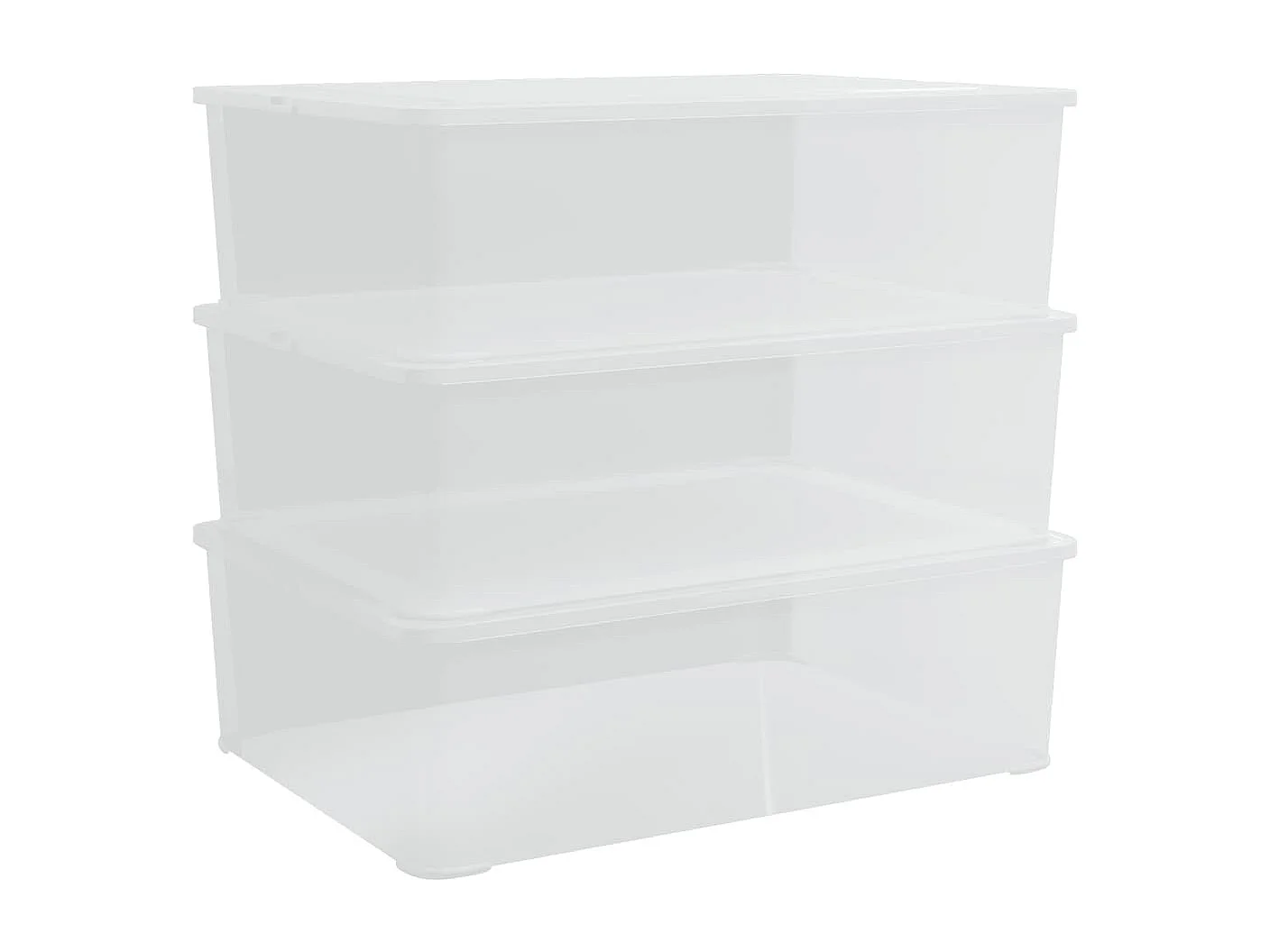 Scatole portaoggetti in plastica 3 pezzi 25 L impilabili