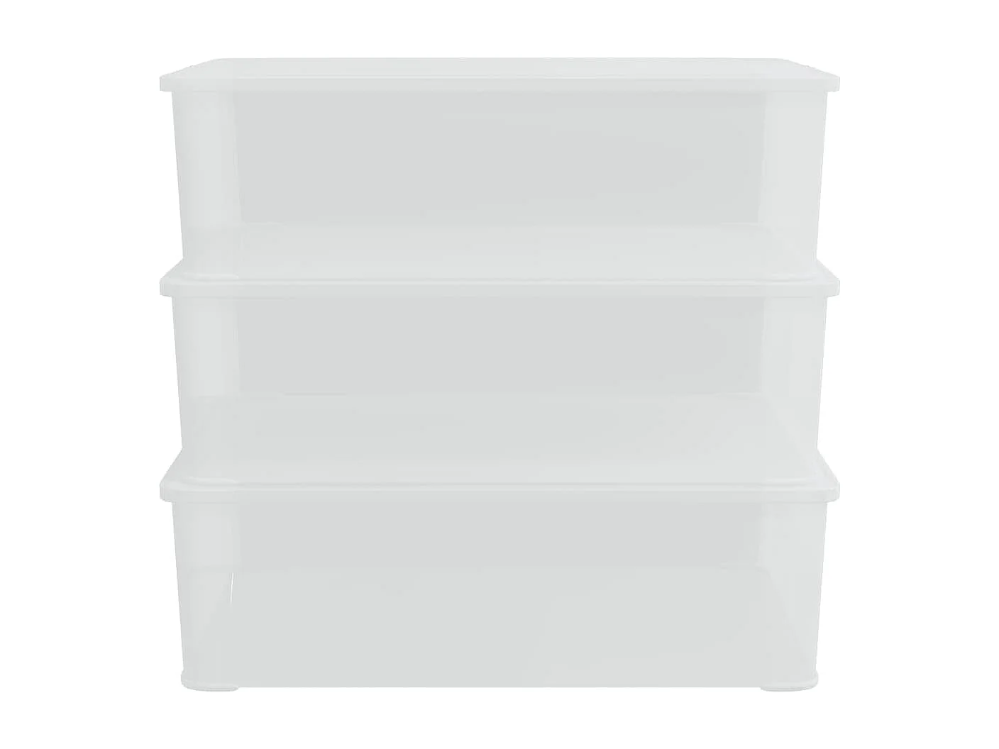 Scatole portaoggetti in plastica 3 pezzi 25 L impilabili