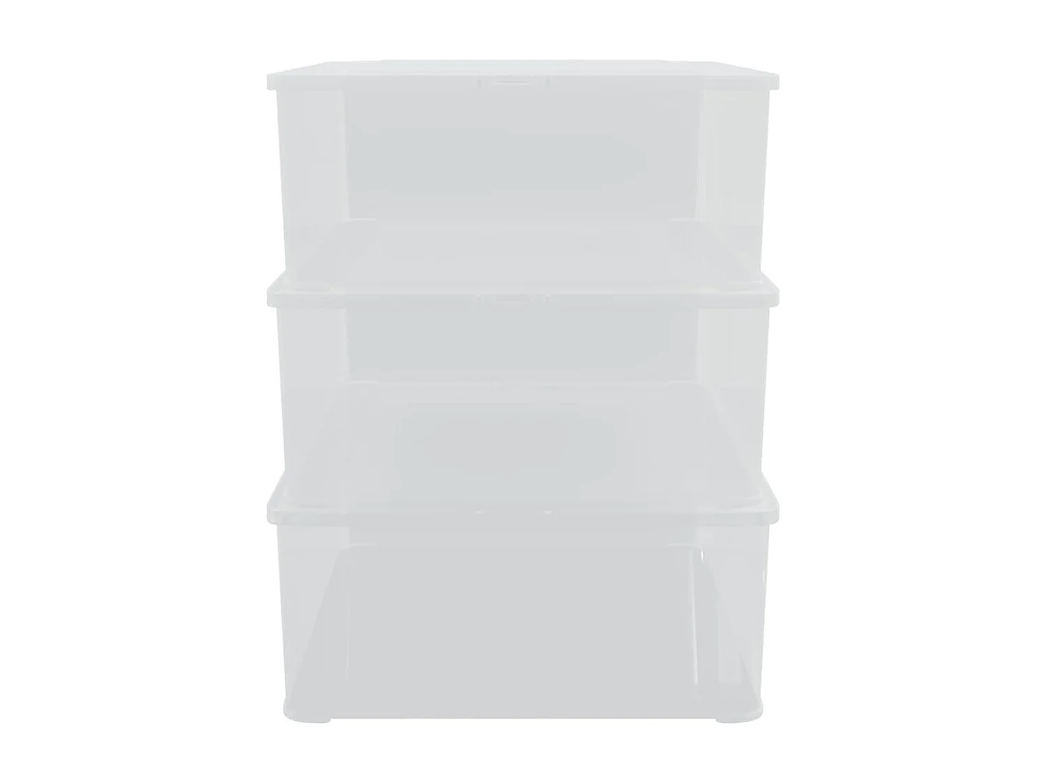 Scatole portaoggetti in plastica 3 pezzi 25 L impilabili