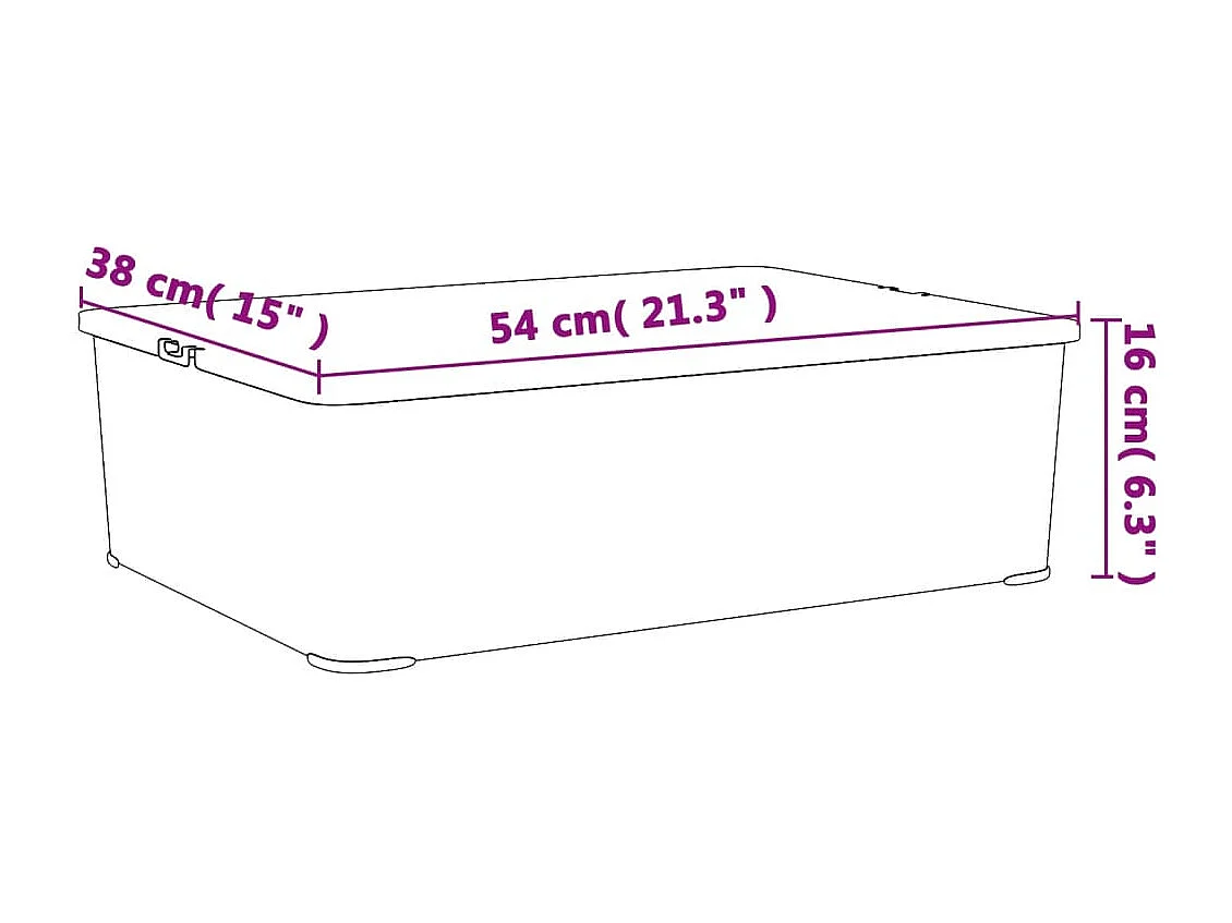 Scatole portaoggetti in plastica 3 pezzi 25 L impilabili