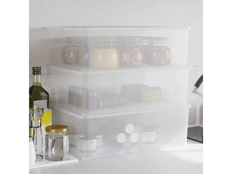 Scatole portaoggetti in plastica 3 pezzi 25 L impilabili