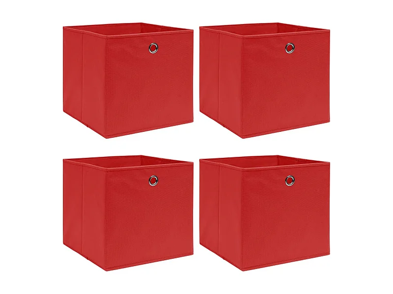 Scatole portaoggetti 4 pezzi Rosso 32x32x32 cm Tessuto