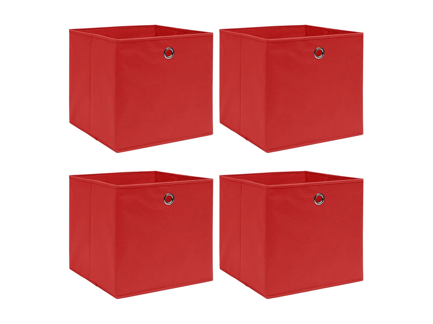 Scatole portaoggetti 4 pezzi Rosso 32x32x32 cm Tessuto