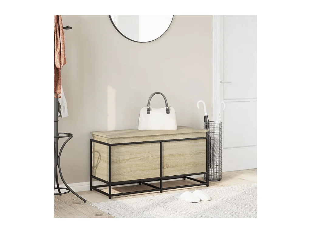 Boîte de rangement avec couvercle chêne sonoma bois ingénierie