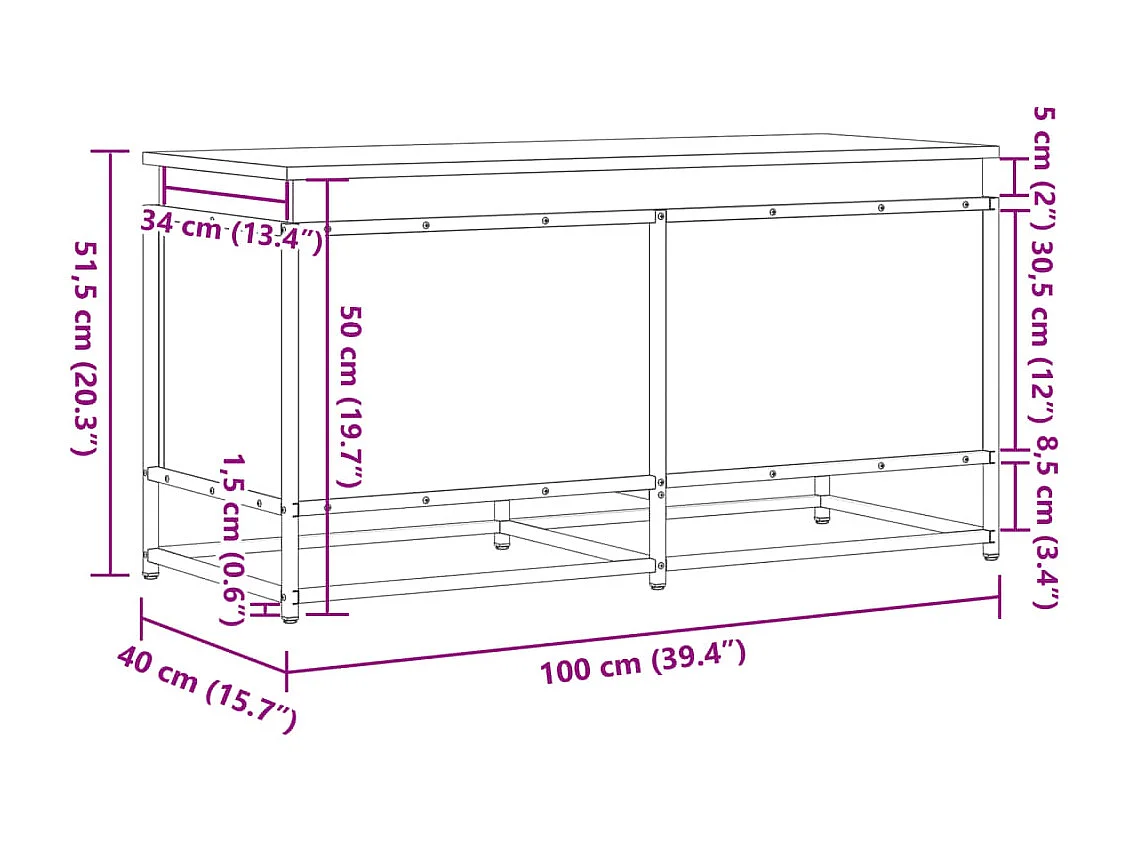 Boîte de rangement avec couvercle chêne sonoma bois ingénierie