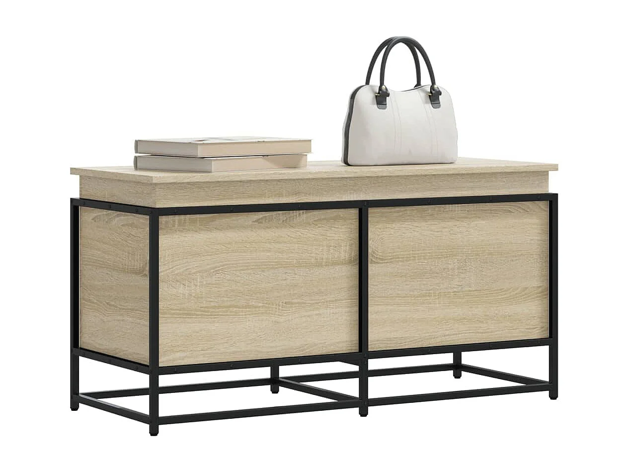 Boîte de rangement avec couvercle chêne sonoma bois ingénierie