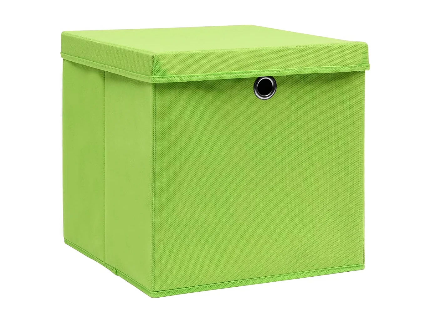 Boîtes de rangement avec couvercles 4 pcs Vert 32x32x32cm Tissu
