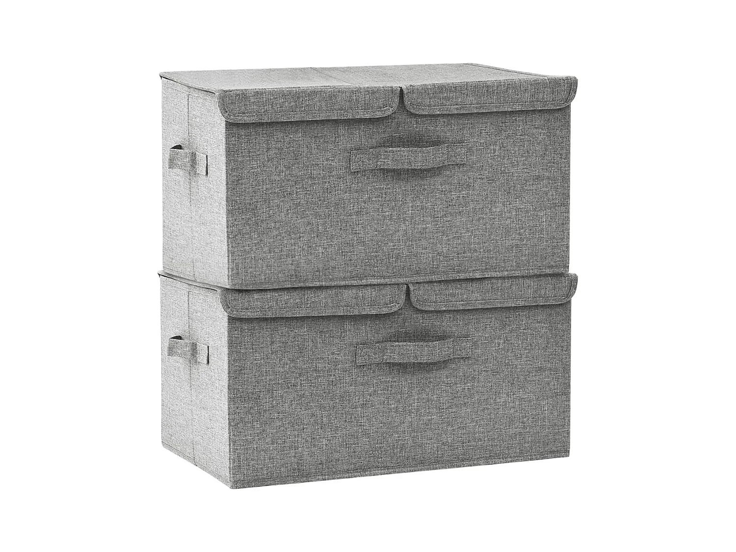 Boîtes de rangement 2 pcs Tissu 50x30x25 cm Gris