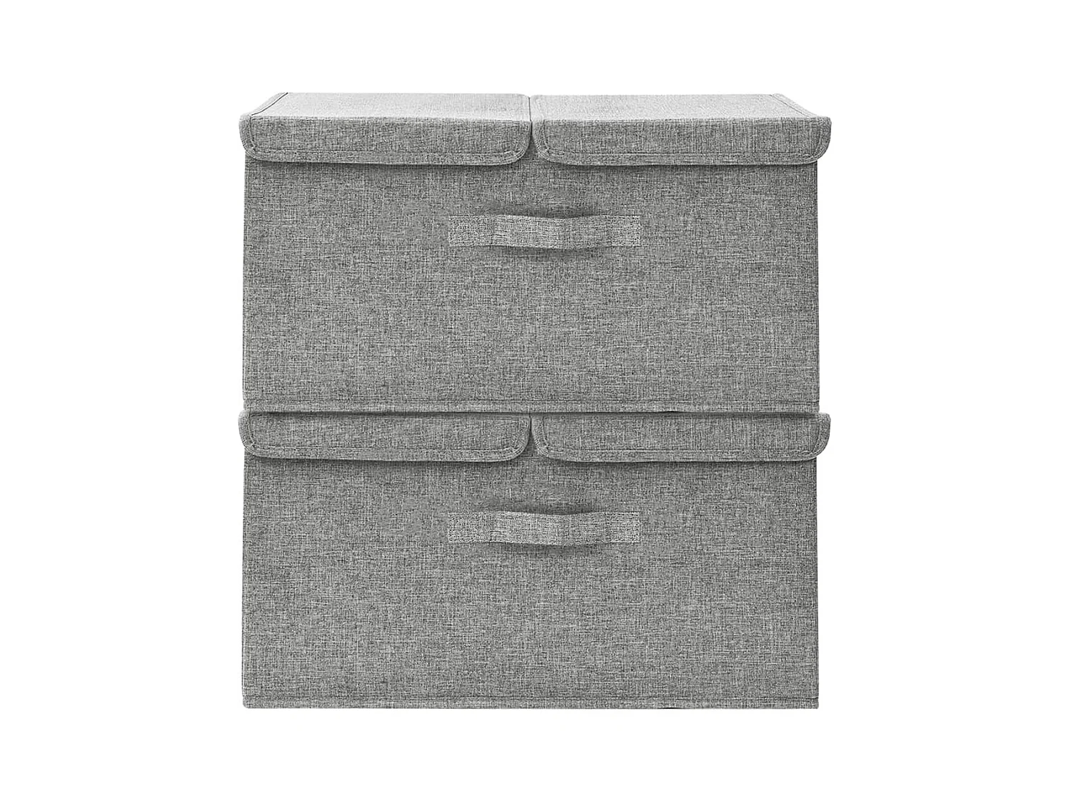 Boîtes de rangement 2 pcs Tissu 50x30x25 cm Gris