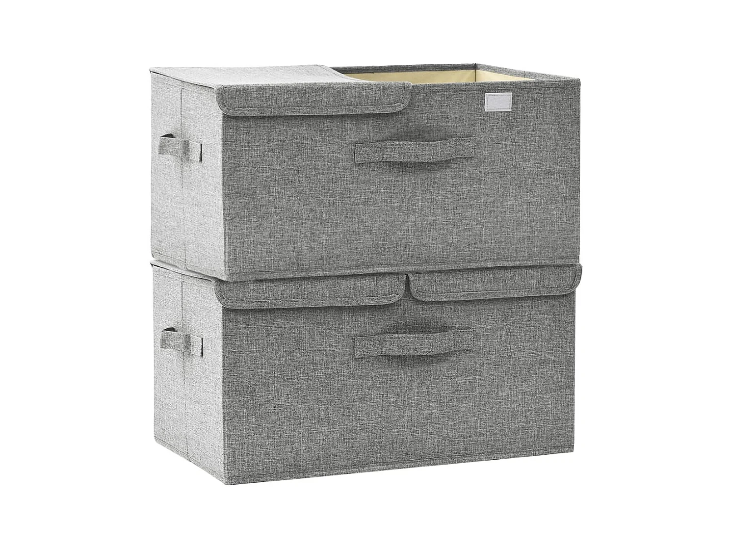 Boîtes de rangement 2 pcs Tissu 50x30x25 cm Gris