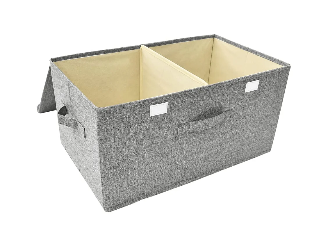 Boîtes de rangement 2 pcs Tissu 50x30x25 cm Gris