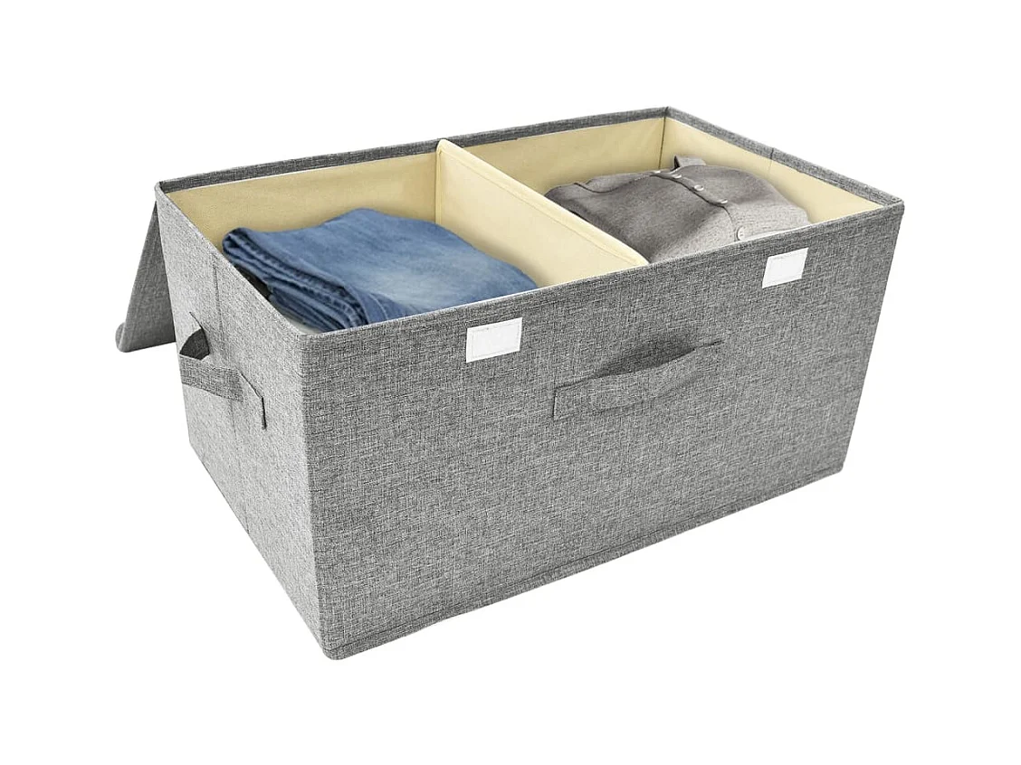 Boîtes de rangement 2 pcs Tissu 50x30x25 cm Gris