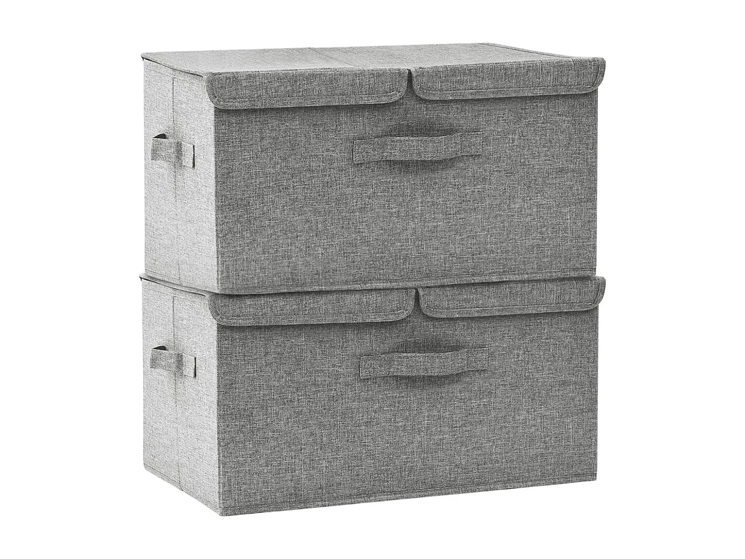 Boîtes de rangement 2 pcs Tissu 50x30x25 cm Gris
