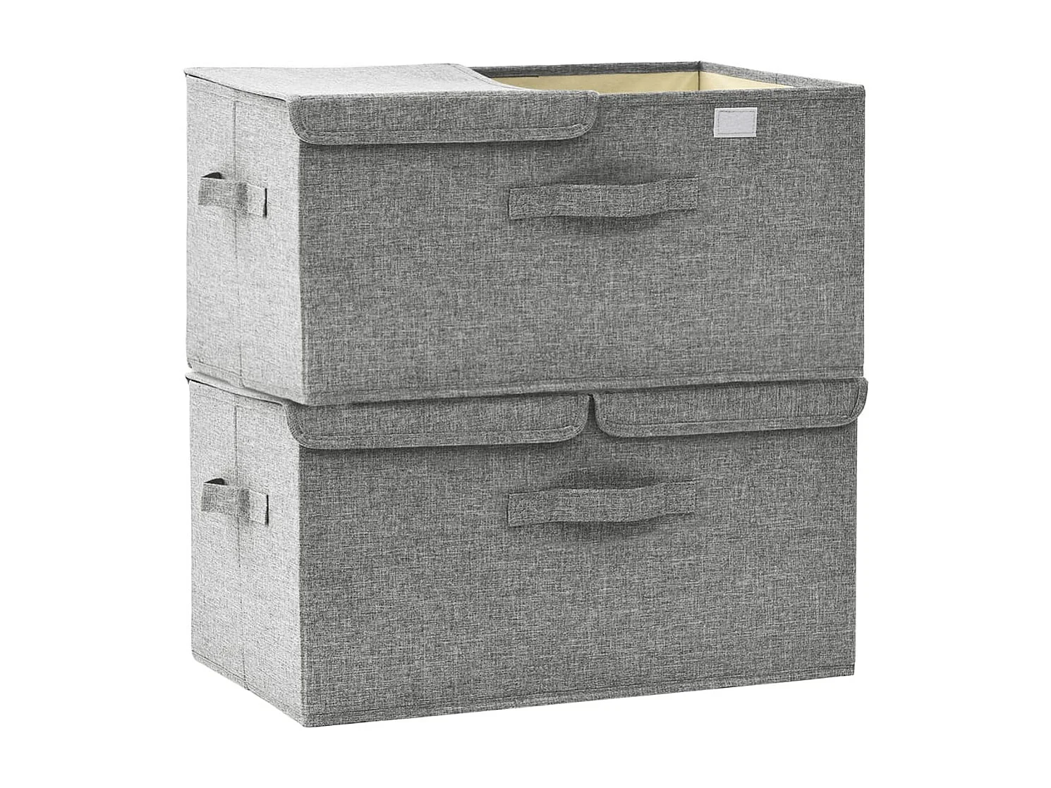 Boîtes de rangement 2 pcs Tissu 50x30x25 cm Gris