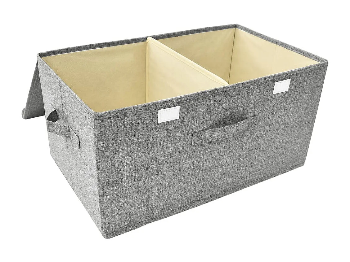 Boîtes de rangement 2 pcs Tissu 50x30x25 cm Gris