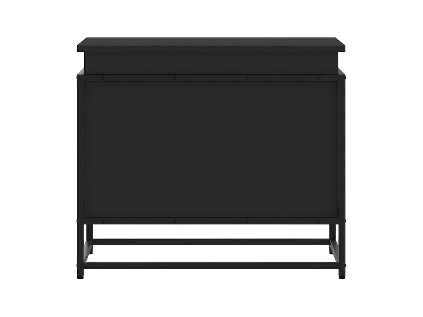 Boîte de rangement avec couvercle noir bois d'ingénierie