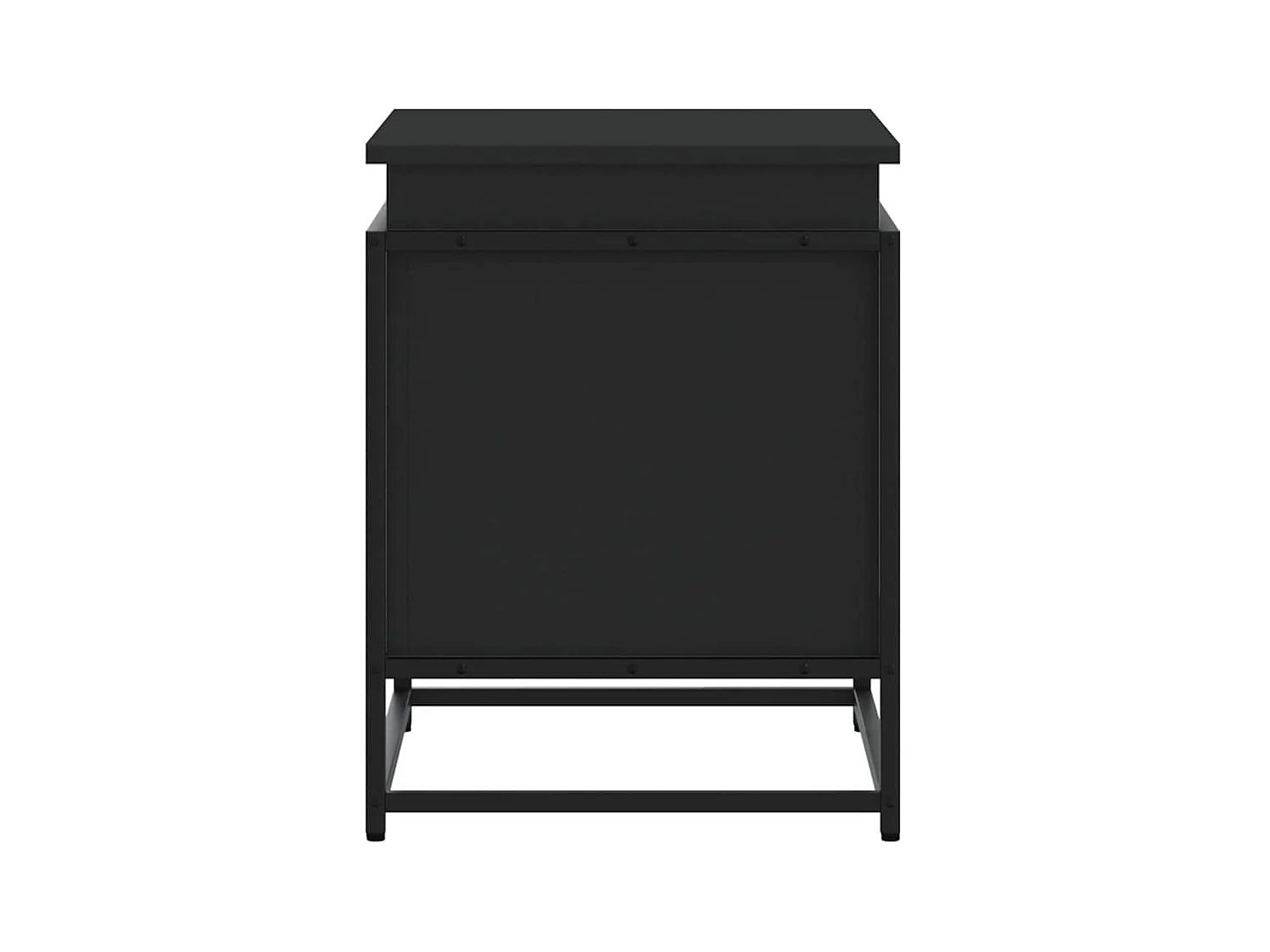 Boîte de rangement avec couvercle noir bois d'ingénierie