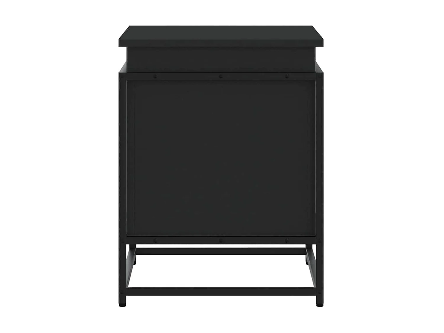 Boîte de rangement avec couvercle noir bois d'ingénierie